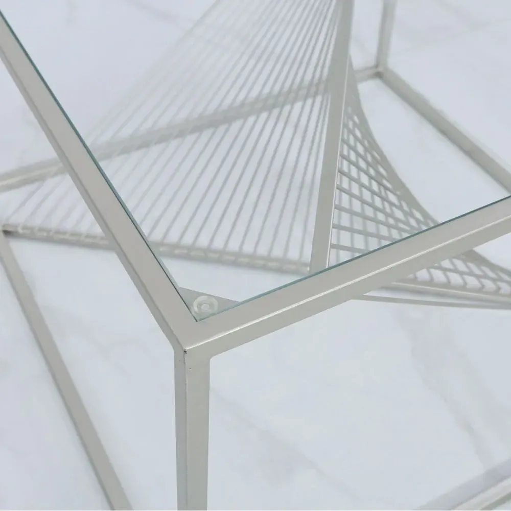 Value Luna Coffee Table - Silver, Glass