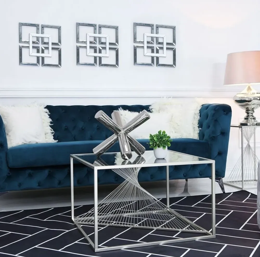 Value Luna Coffee Table - Silver, Glass