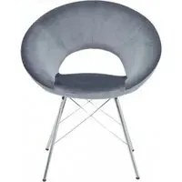 Value Orb Dining Chair - Grey, Velvet