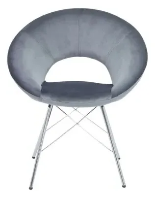 Value Orb Dining Chair - Grey, Velvet