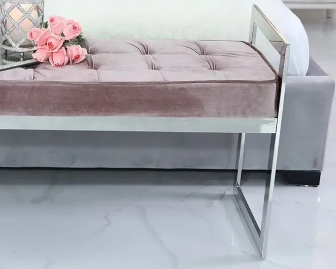 Zenith Bench - Fabric, Chrome