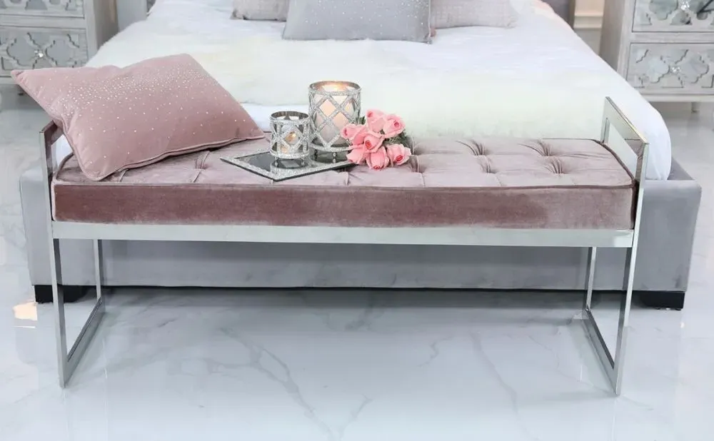 Zenith Bench - Fabric, Chrome