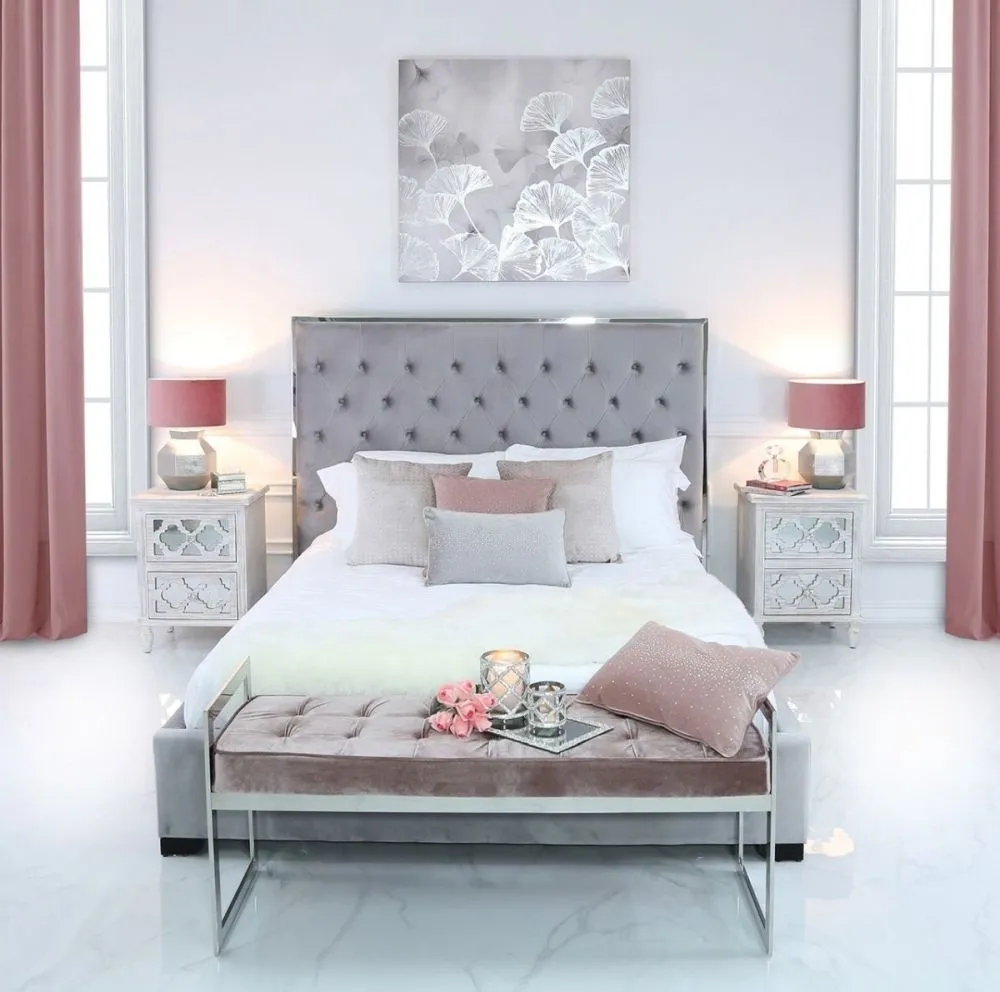 Zenith Bench - Fabric, Chrome