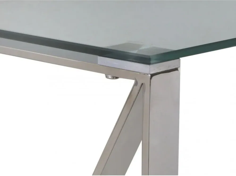 Zenith Console Table - Chrome, Glass