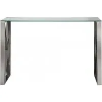 Zenith Console Table - Chrome, Glass
