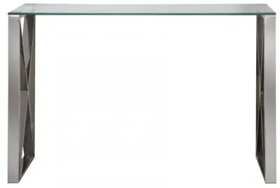 Zenith Console Table - Chrome, Glass
