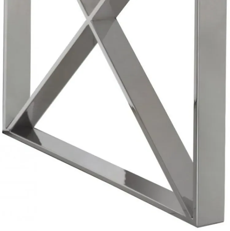 Zenith Glass Coffee Table - Silver, Chrome