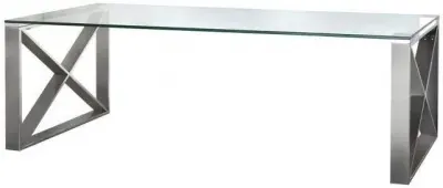 Zenith Glass Coffee Table - Silver, Chrome image