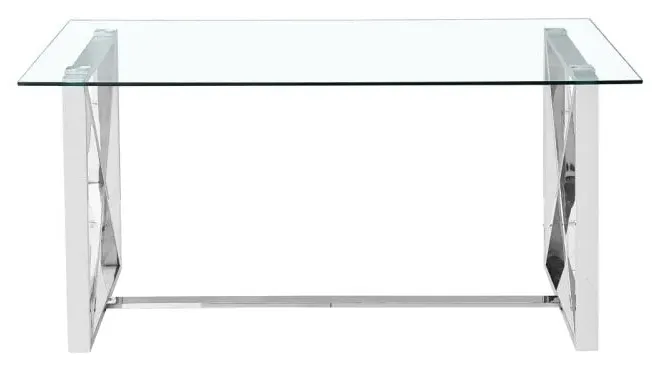 Zenith Glass Dining Table - Chrome
