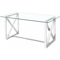 Zenith Glass Dining Table - Chrome