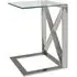 Zenith Glass Sofa Table - Silver, Chrome