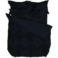 Adalyn Aztec Tufted Cotton Duvet Cover Set - Indigo