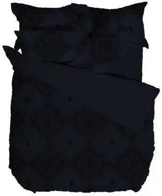 Adalyn Aztec Tufted Cotton Duvet Cover Set - Indigo image