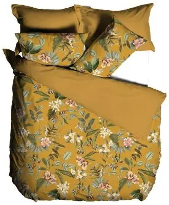Anastacia Botanical Cotton Duvet Cover Set - Ochre image