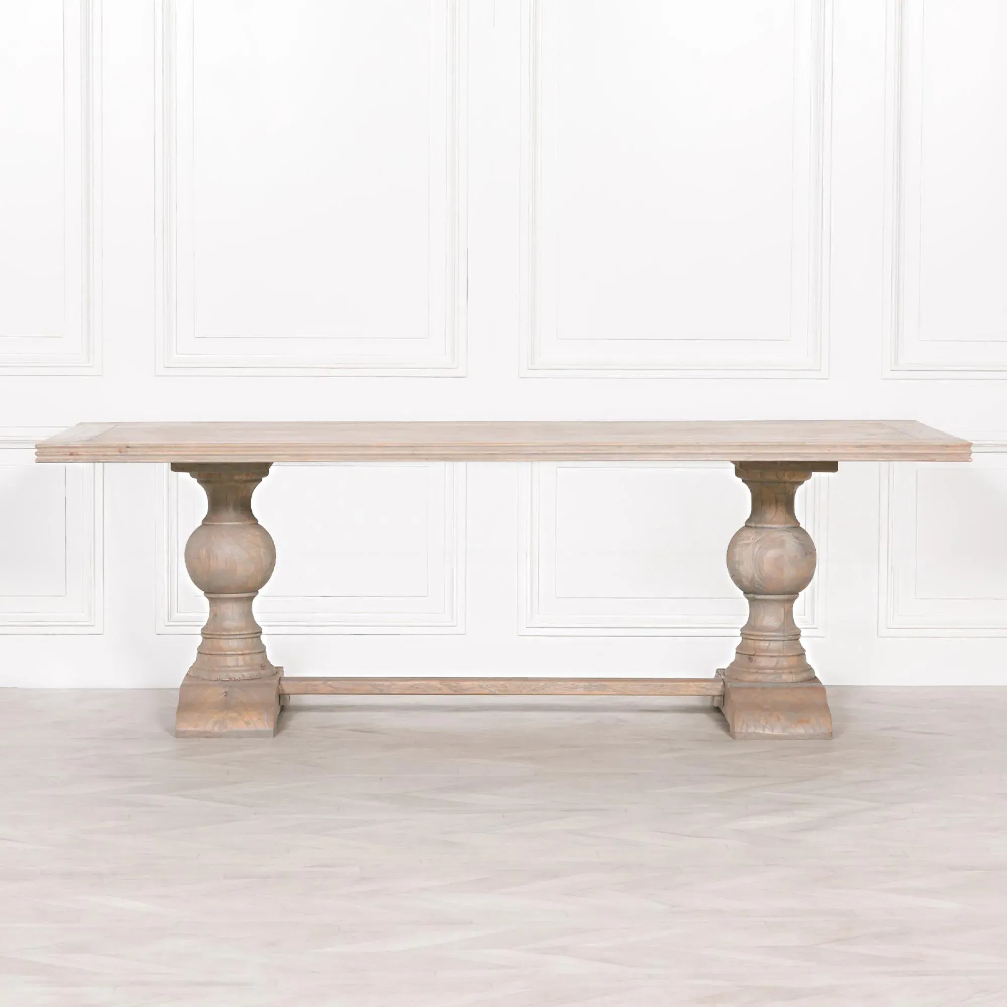 10 Seater Double Pedestal Dining Table - Rustic, Cedar Wood