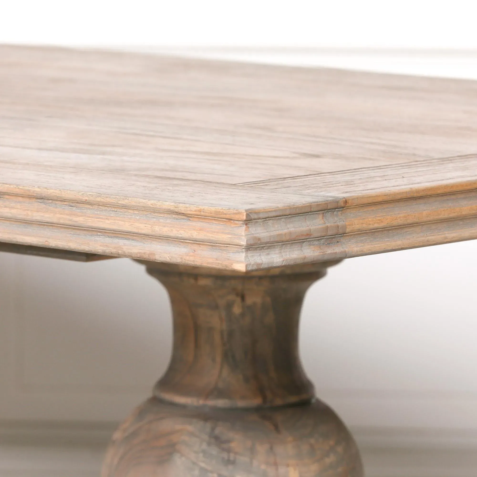 10 Seater Double Pedestal Dining Table - Rustic, Cedar Wood