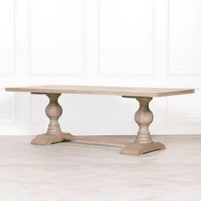 10 Seater Double Pedestal Dining Table - Rustic, Cedar Wood