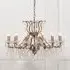 12 Branch Chandelier with Cut Glass - Antique Silver