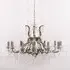 12 Branch Shallow Cut Glass Chandelier - Antique Gold