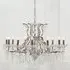 12 Branch Shallow Cut Glass Chandelier - Chrome