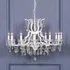 12 Branch Shallow Cut Glass Chandelier - White
