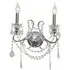 2 Branch Cut Glass Chandelier Wall Light - Chrome