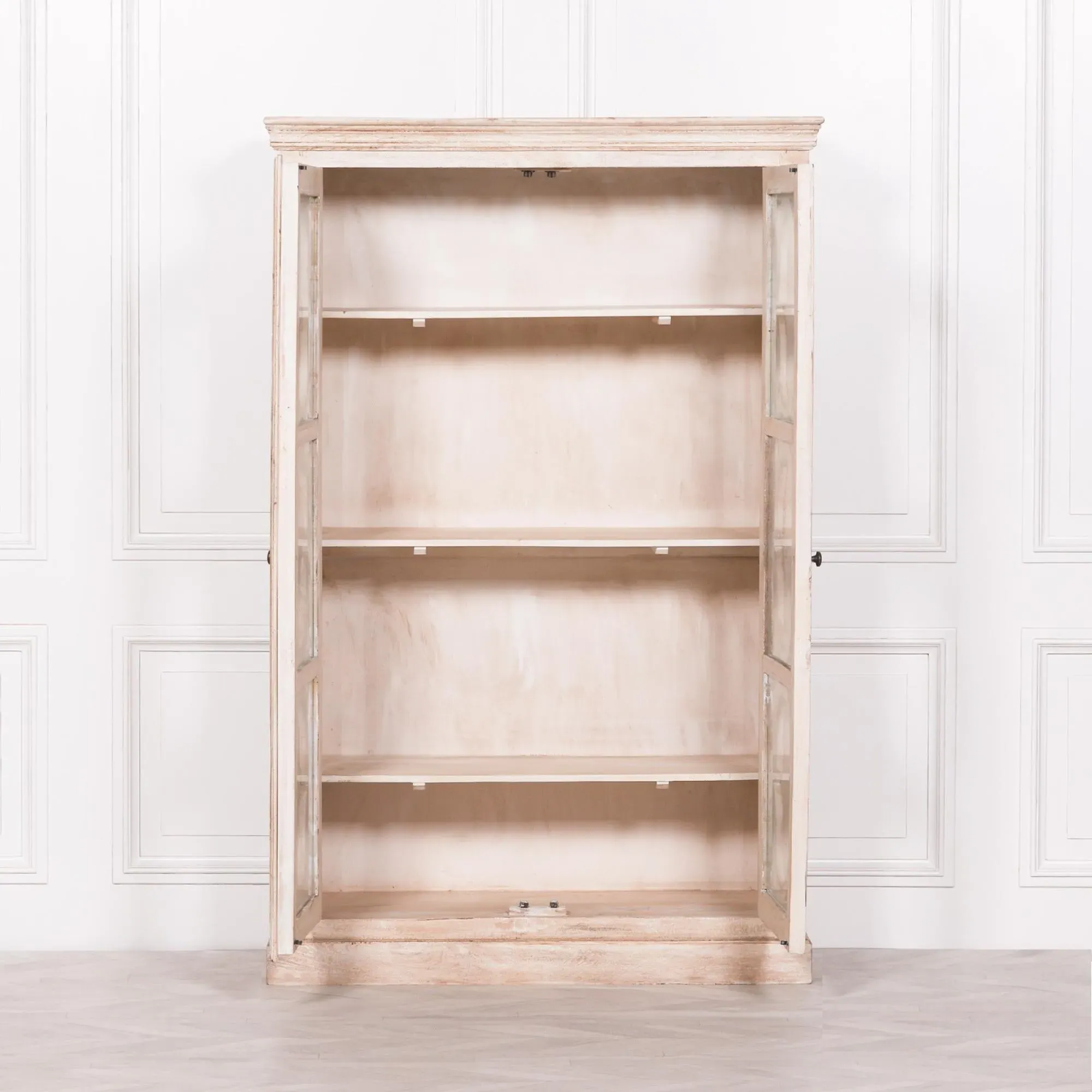 2 Door Display Cabinet - Washed Mango