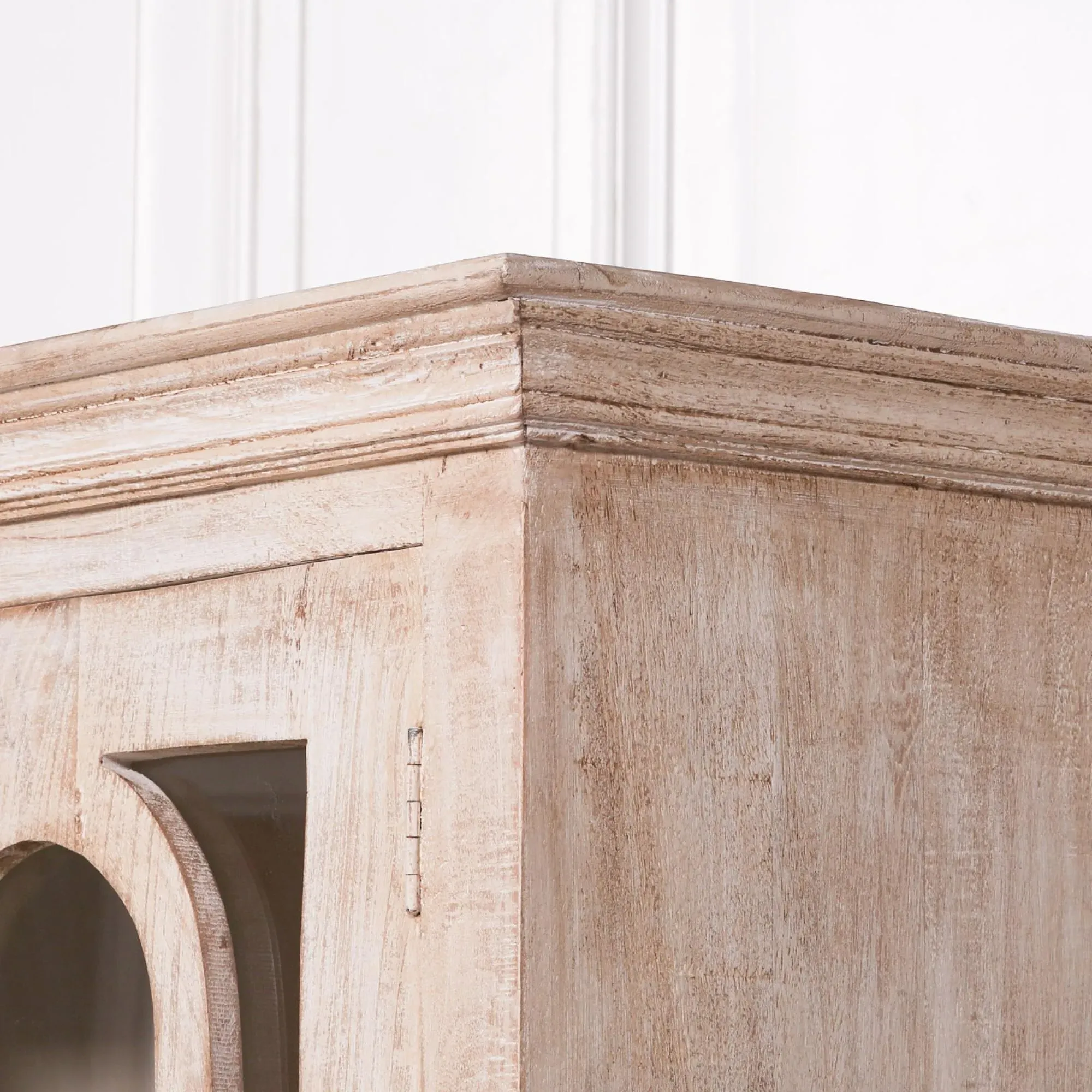 2 Door Display Cabinet - Washed Mango