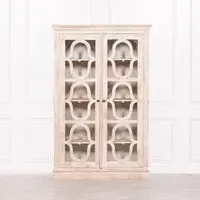 2 Door Display Cabinet - Washed Mango