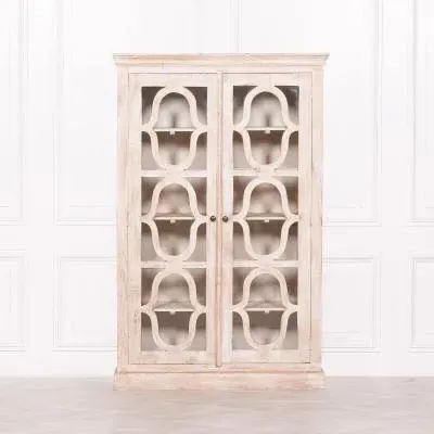 2 Door Display Cabinet - Washed Mango image