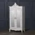 2 Door Mirror Armoire Wardrobe with Carved Details - White