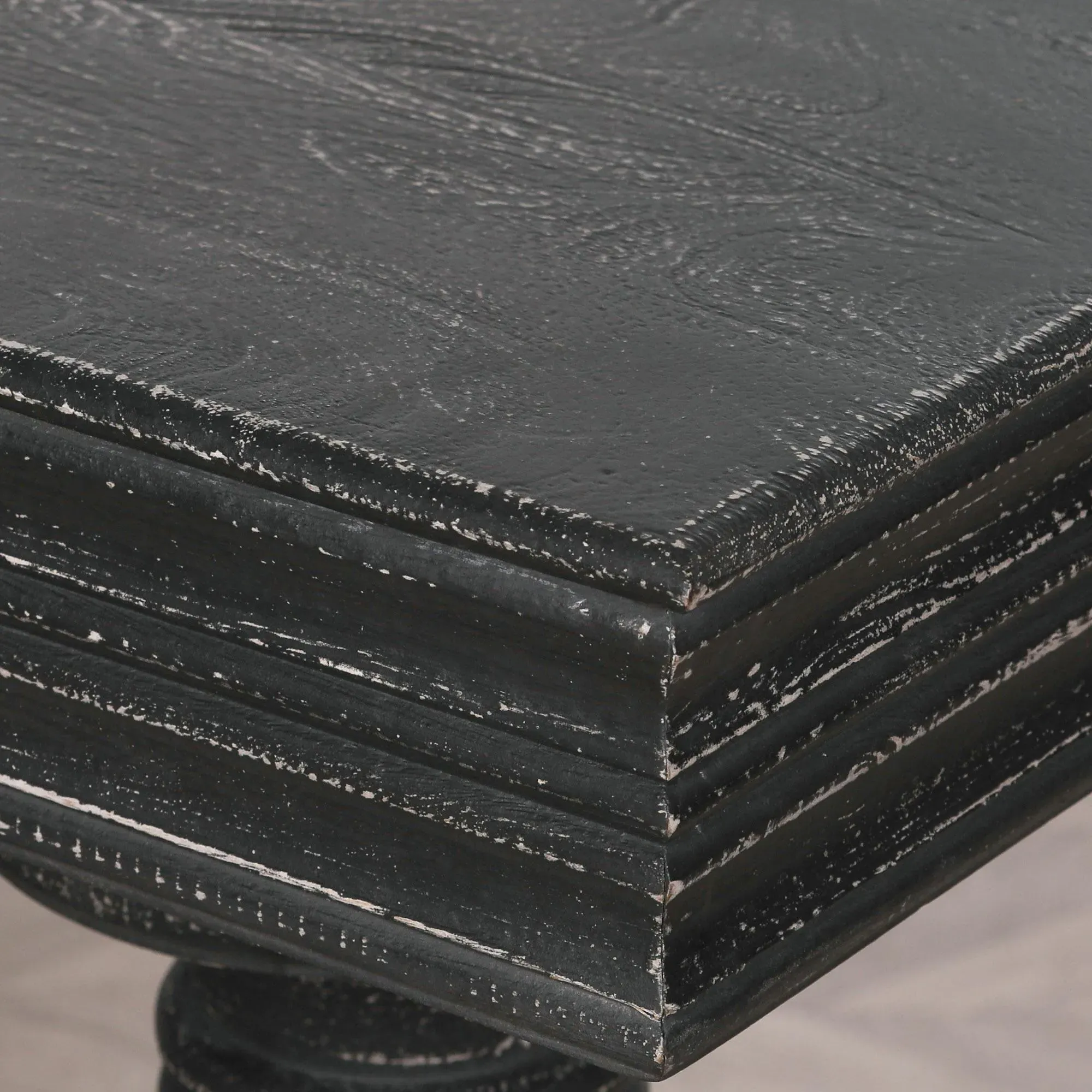 2 Drawer Large Console Table - Black, Mango Wood