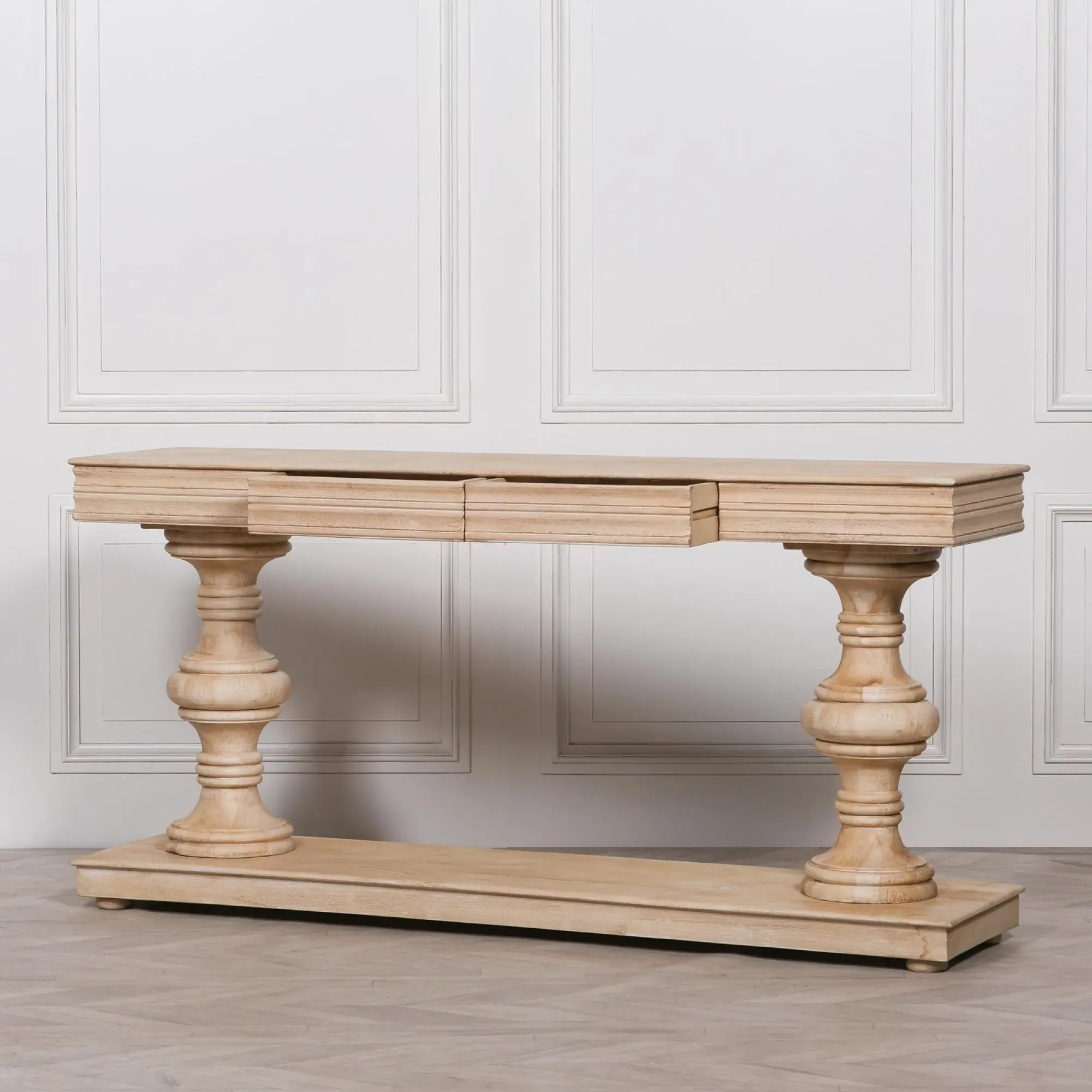 2 Drawer Large Console Table - Mango Wood