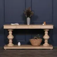 2 Drawer Large Console Table - Mango Wood