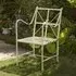 2 x Garden Dining Chairs - Distressed Cream, Metal