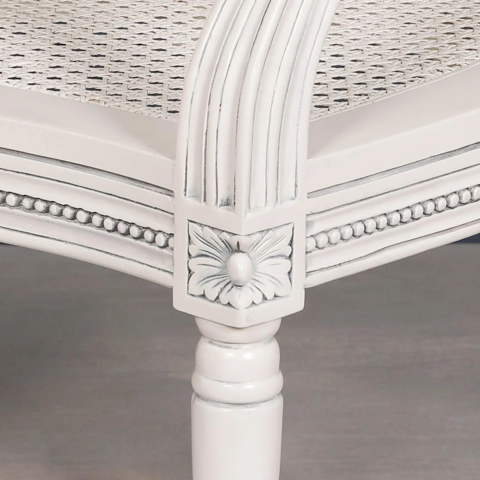 2x Lomira Oval Back Dining Armchair - Off White, Mahogany