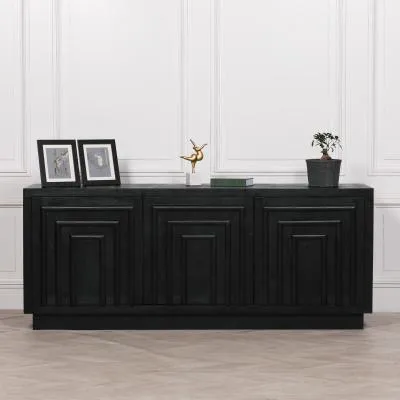 3 Door Extra Large Sideboard - Black, Mango Wood image