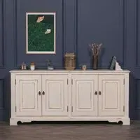 4 Door Extra Large Sideboard - Brushed White