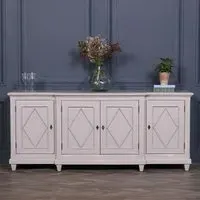 4 Door Extra Large Sideboard - Distressed Mahogany