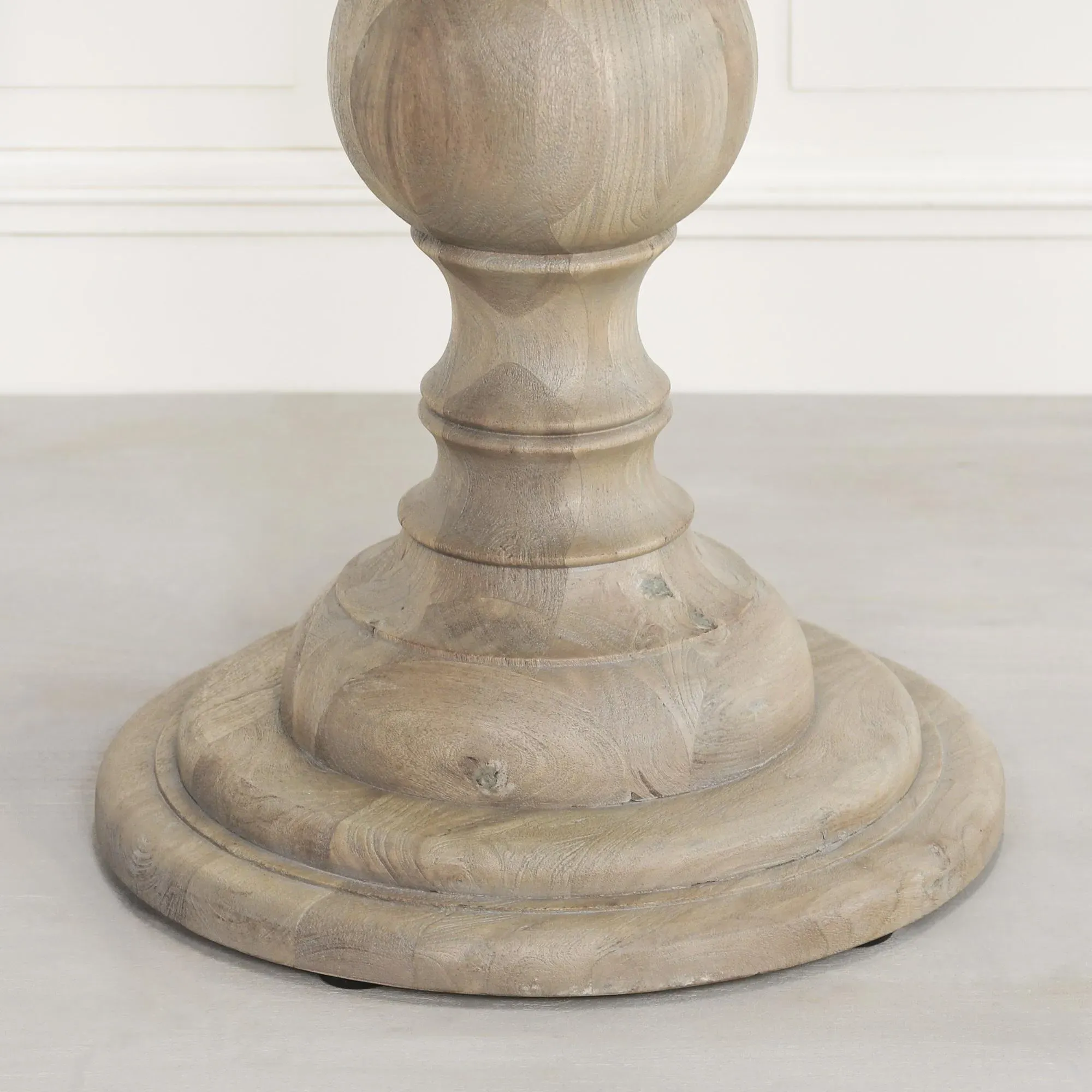 4-Seater Round Pedestal Dining Table - Rustic, Mango Wood