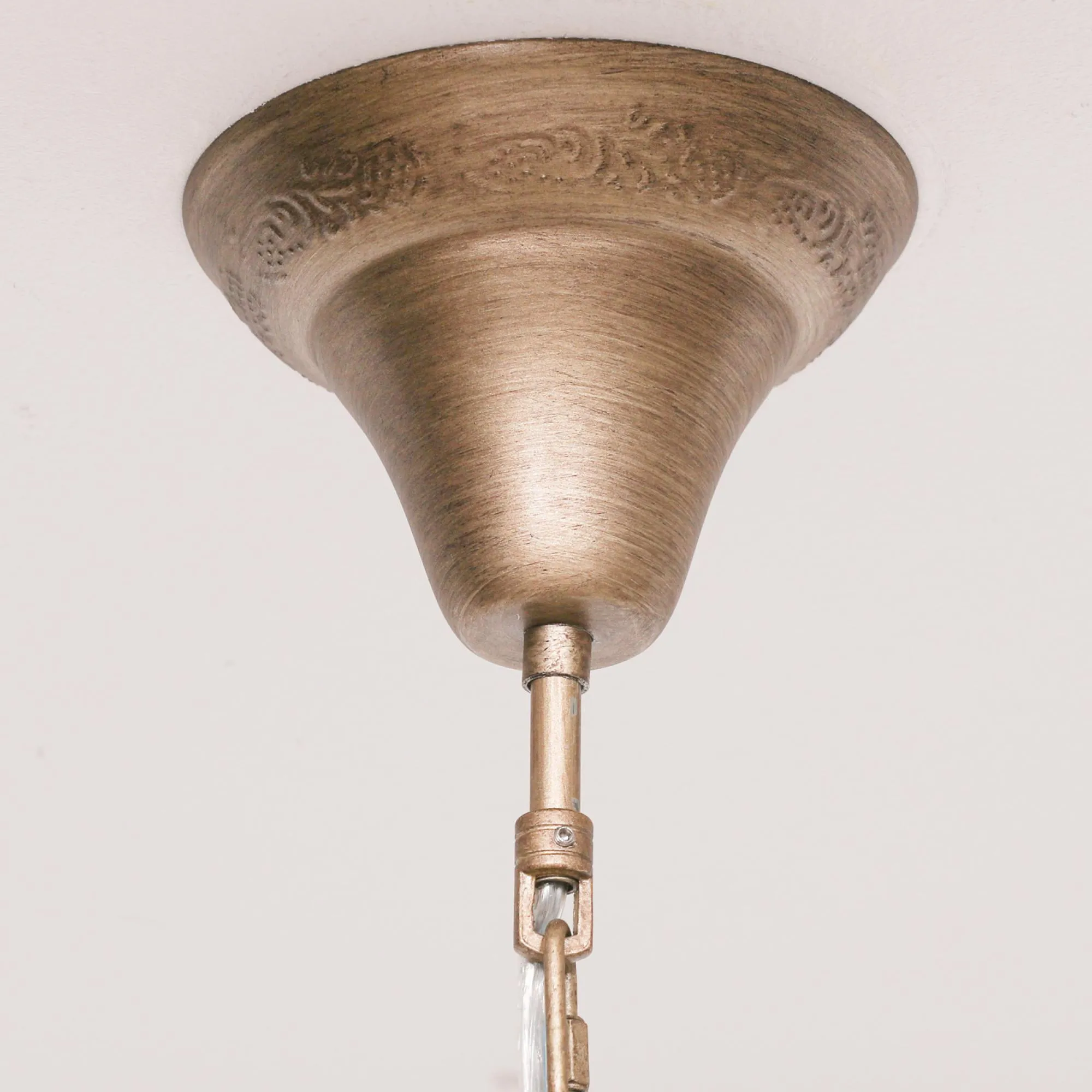 8 Branch Cut Glass Chandelier - Gold