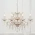 8 Branch Cut Glass Chandelier - Peach Cream