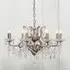 8 Branch Cut Glass Chandelier - Silver