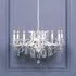 8 Branch Cut Glass Chandelier - White