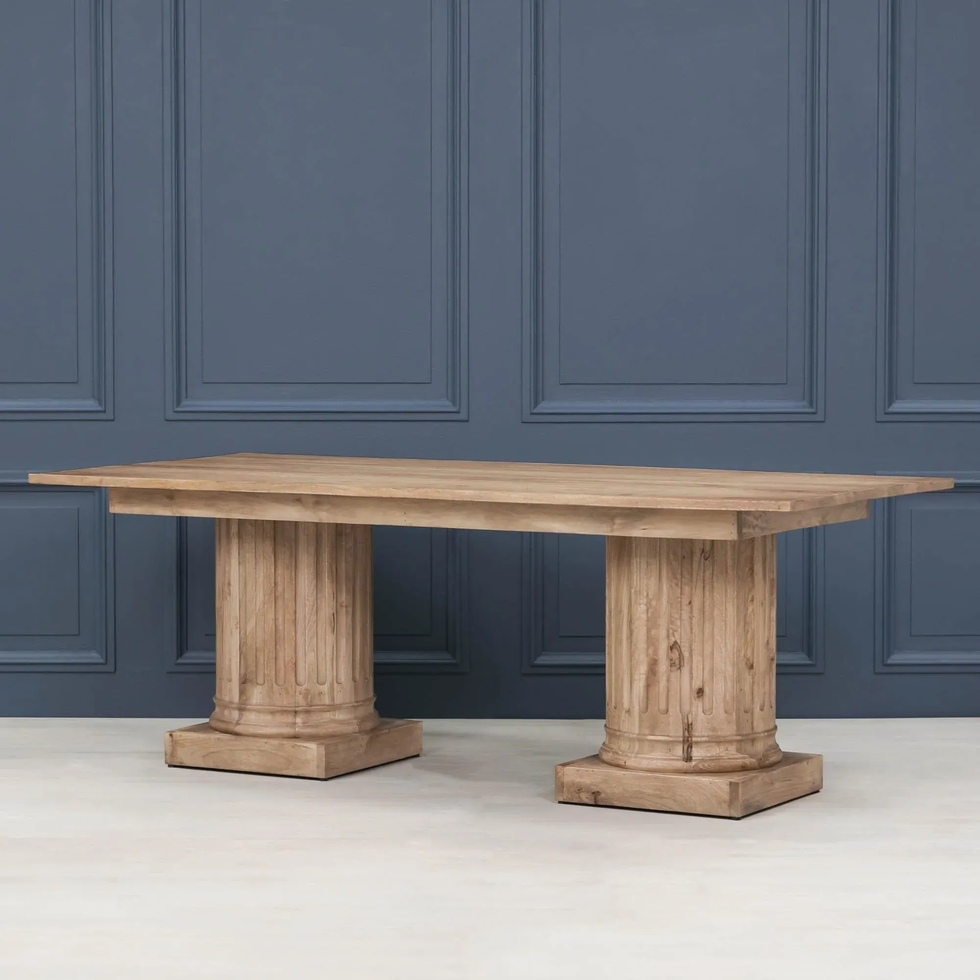 8 Seater Dining Table - Light Rustic, Mango Wood