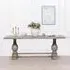 8 Seater Double Pedestal Dining Table - Grey, Mango Wood