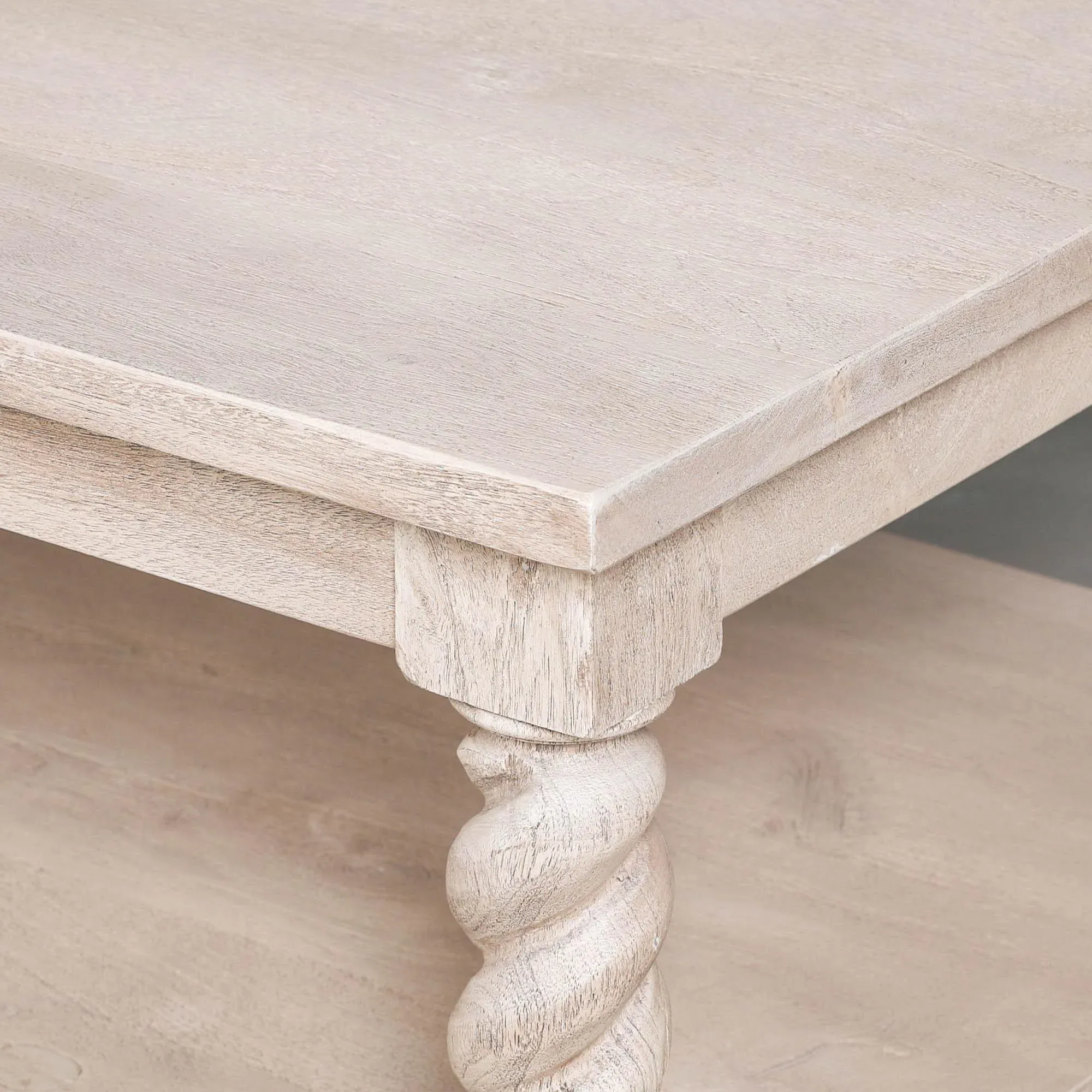 Acacia Wood Twist Column Coffee Table