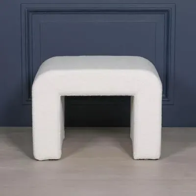 Arch Stool - White, Boucle image