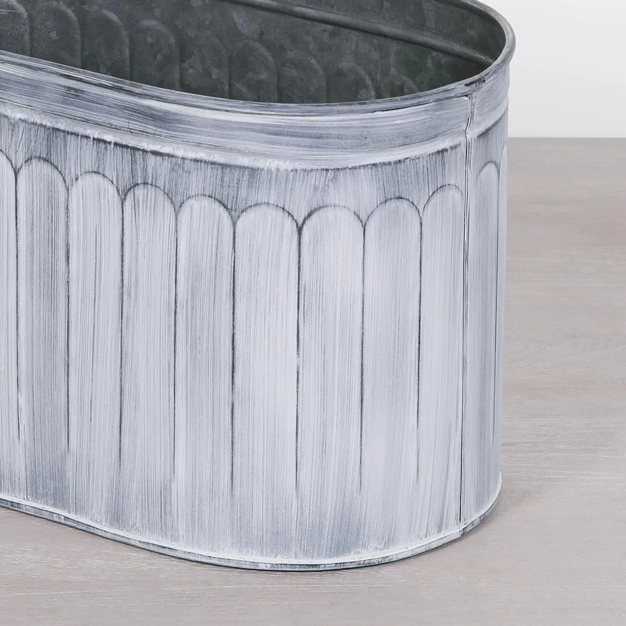 Arched Pattern Large Metal Planter