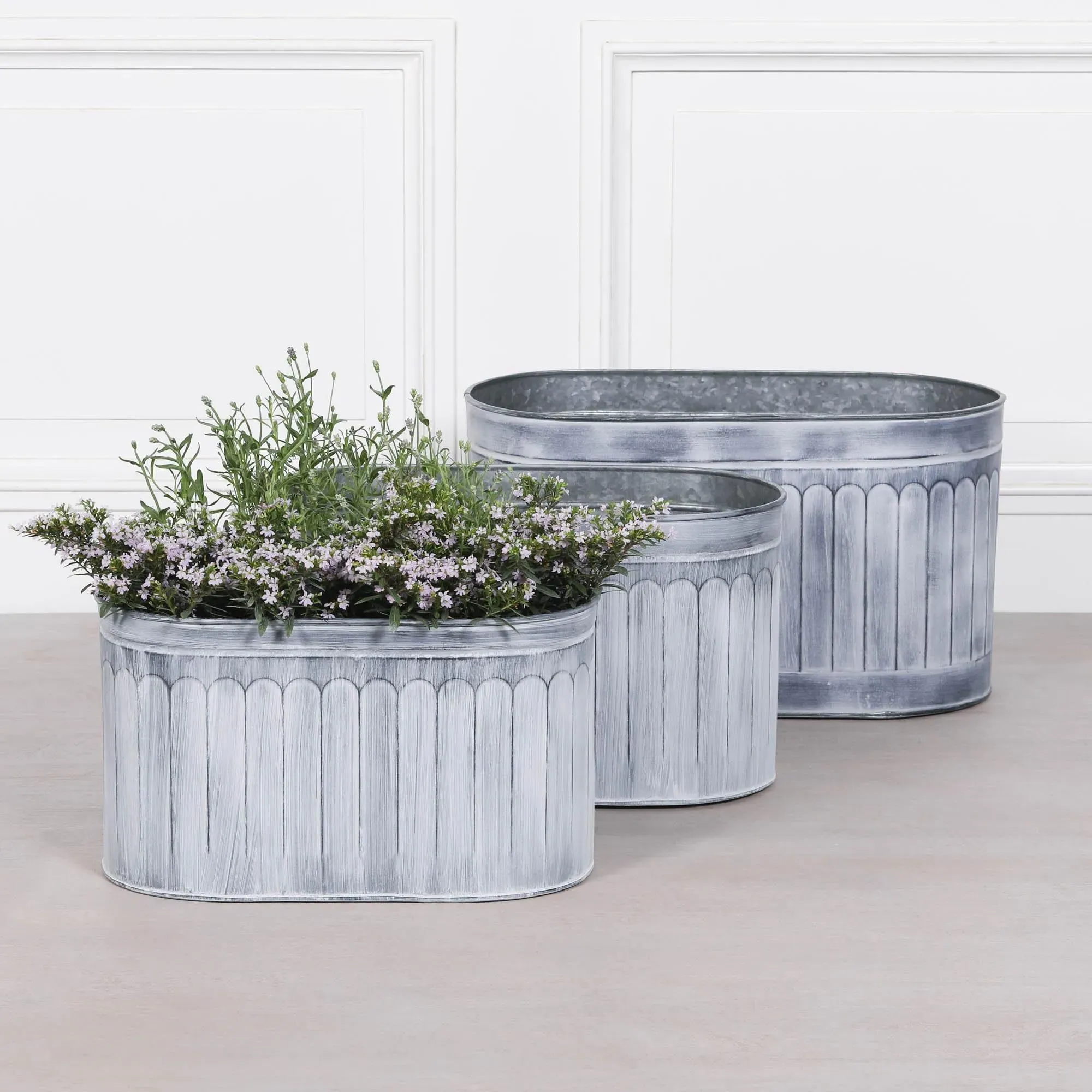 Arched Pattern Large Metal Planter